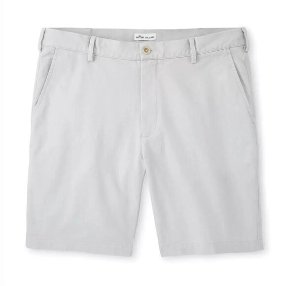 Peter Millar Light Gray Pilot Twill Shorts ME0B05 NWT 38" Waist 8" Inseam - Picture 1 of 5